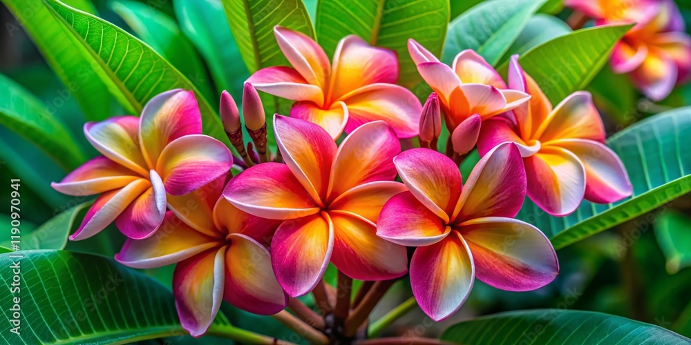 Plumeria Flowers in Soft Natural Light: Rule of Thirds Composition Plumeria Flowers in Soft Natural Light: Rule of Thirds Composition