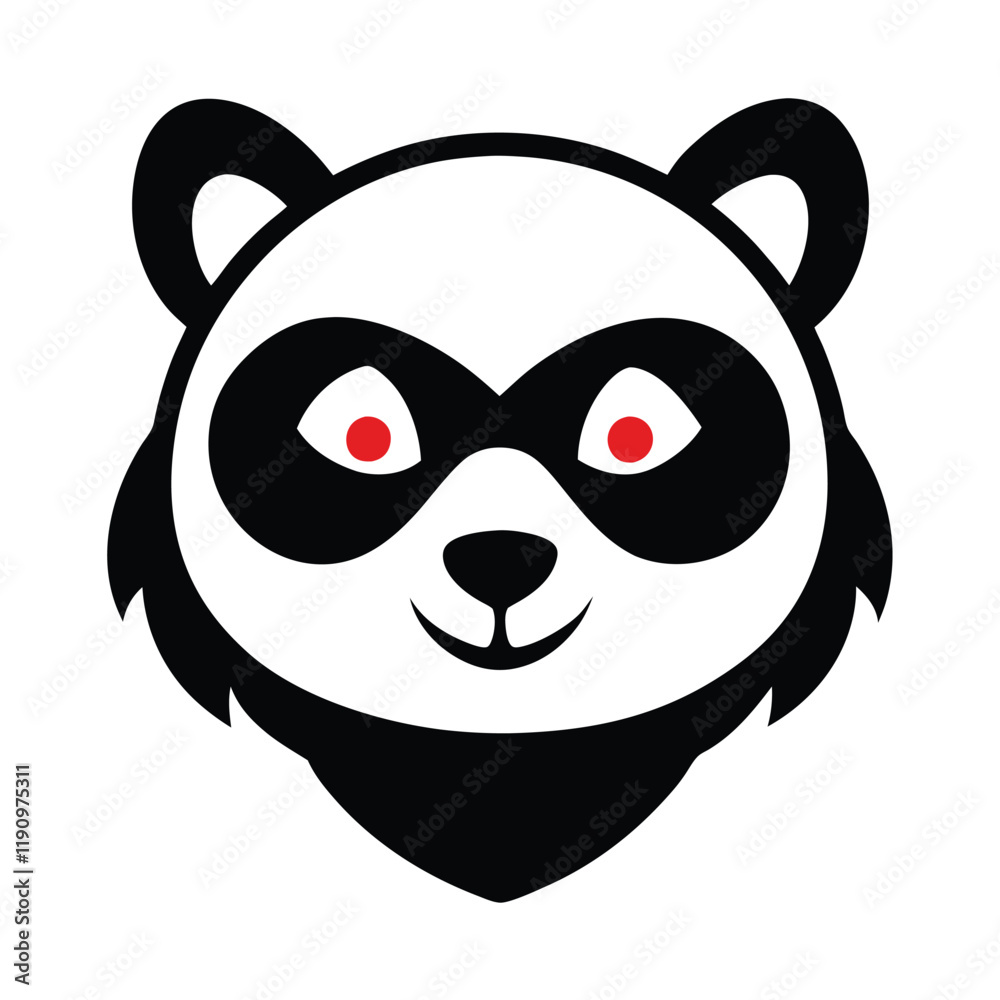 Fototapeta premium A playful panda mascot wearing a stylish glasses mask, exuding charm and fun, perfect for a brand with a quirky and friendly vibe.