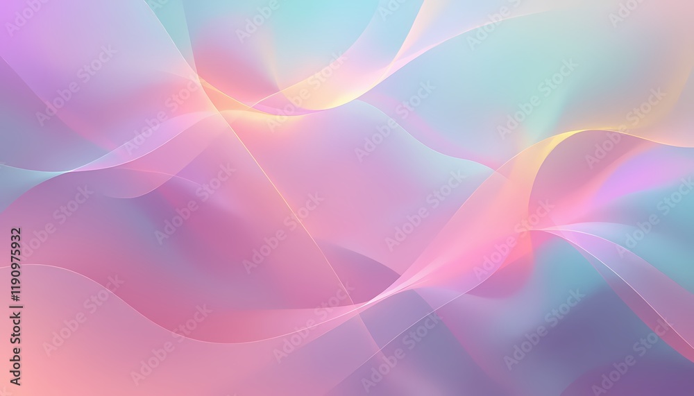 Obraz premium Pastel Wave Abstract: Serene Pink and Blue Swirls