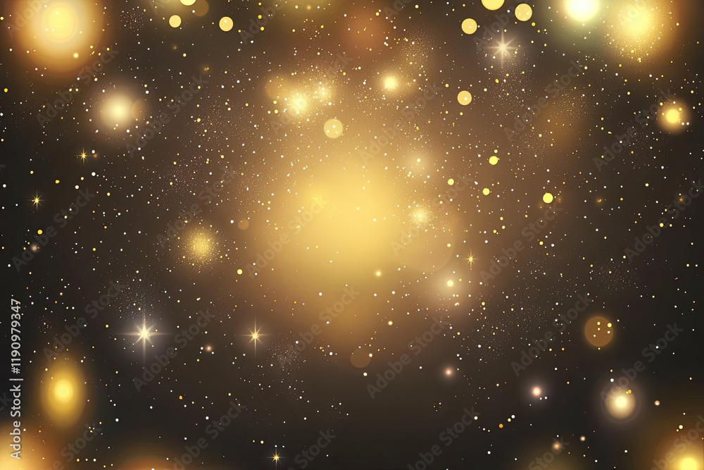 Obraz premium Gold glitter background with lights. Abstract background, Festive glitter and lights, bokeh