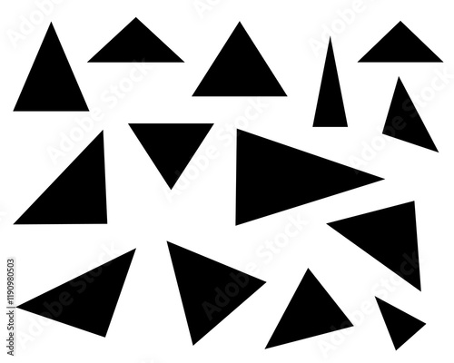 Free Download black triangles illustration set for various design element - GFXLoad