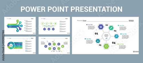 Modern presentation slide templates. Infographic elements template set for web, print, annual report brochure, business flyer leaflet marketing and advertising template. Vector Illustration.