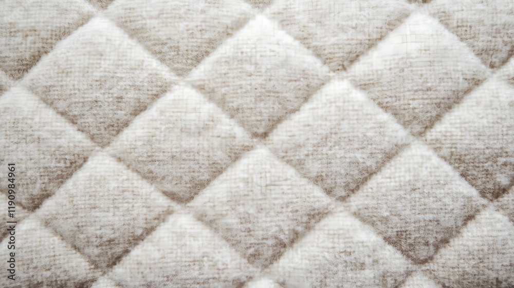 Fototapeta premium Elegant Gray Quilted Wool Fabric with Geometric Diamond Pattern Texture