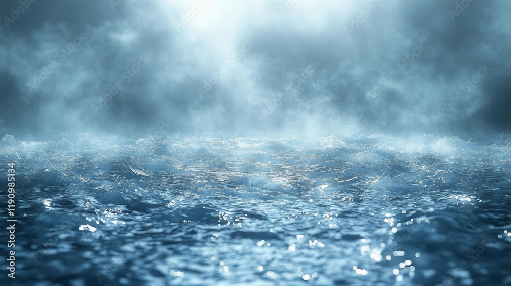 Obraz premium Abstract Ice Lake with Misty Atmosphere. Generative AI