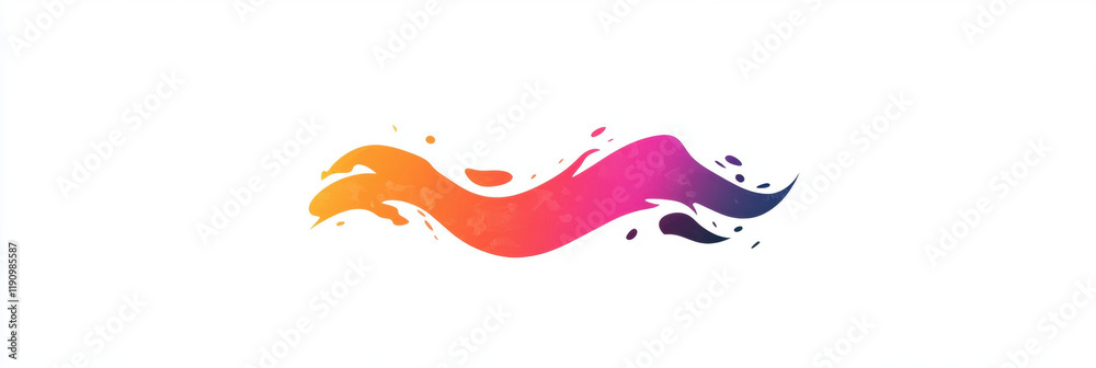 vibrant, abstract wave of colors blends seamlessly from orange to purple, creating dynamic and energetic design on clean white background vibrant, abstract wave of colors blends seamlessly from orange to purple, creating dynamic and energetic design on clean white background
