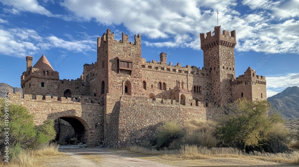 Majestic Stone Castle in a Scenic Landscape Majestic Stone Castle in a Scenic Landscape