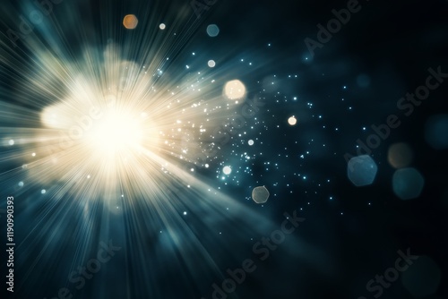Lens flare light effect on abstract background