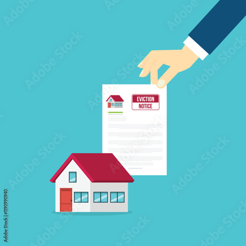 House with an eviction notice sign	