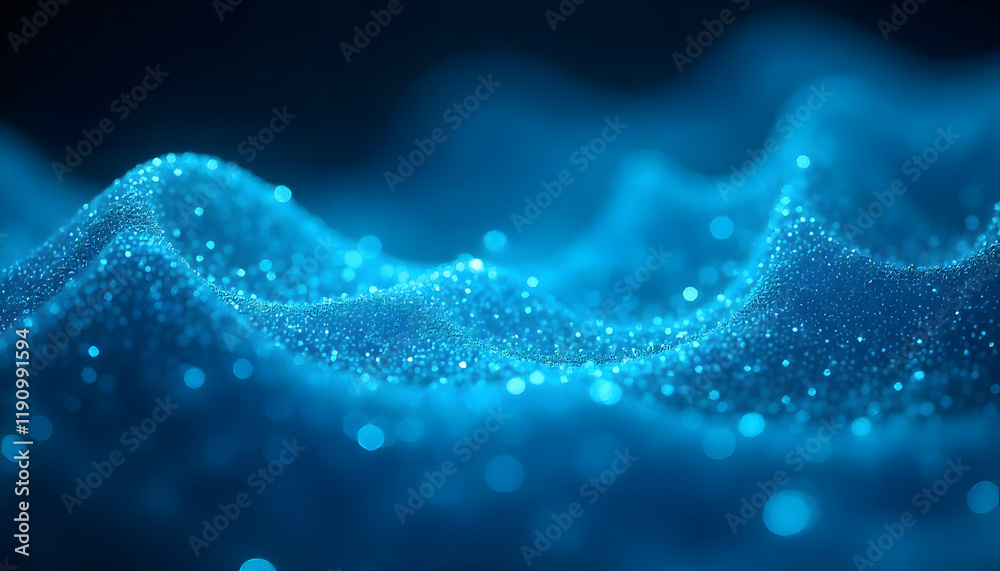 Glowing Blue Particle Waves An Abstract Digital Landscape Glowing Blue Particle Waves An Abstract Digital Landscape