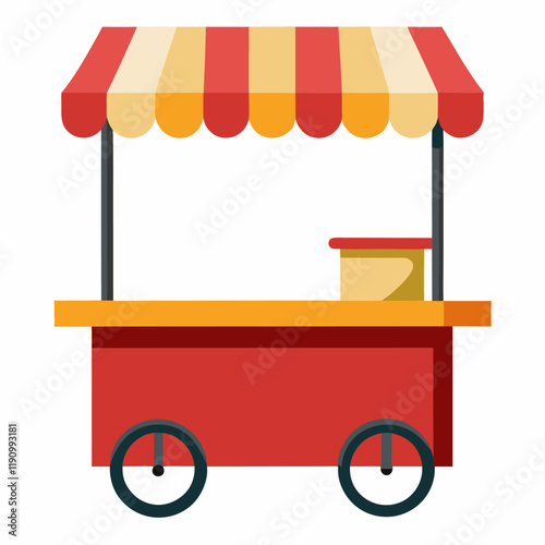 new style food cart van vector icon on white background