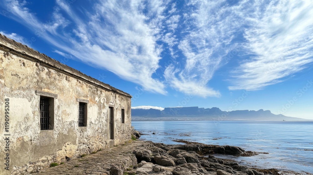 Historic Coastal Fortress with Dramatic Mountain View Historic Coastal Fortress with Dramatic Mountain View