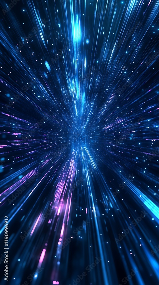 Naklejka premium Abstract background with blue and purple glowing particles