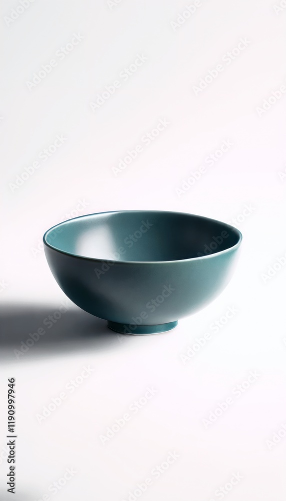 Blue ceramic bowl, Empty bowl or cup isolated on white background with clipping path, Side view Blue ceramic bowl, Empty bowl or cup isolated on white background with clipping path, Side view