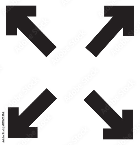 Expand to full screen / full screen line art icon for apps and websites 