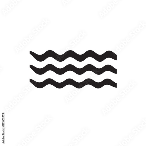 black and white image of three guiding parallel wavy lines
