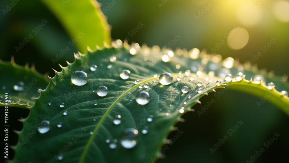 Close-up of water droplets on green leaf with soft lighting, showcasing nature's beauty. Perfect for eco, environmental, and nature-related projects. Close-up of water droplets on green leaf with soft lighting, showcasing nature's beauty. Perfect for eco, environmental, and nature-related projects.