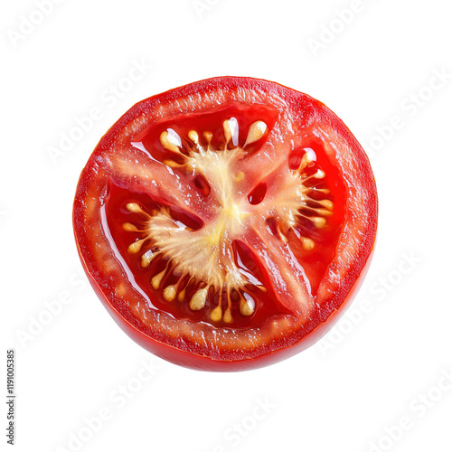 Wallpaper Mural Close-up of a Perfectly Sliced Red Tomato Revealing Seed Detail Torontodigital.ca