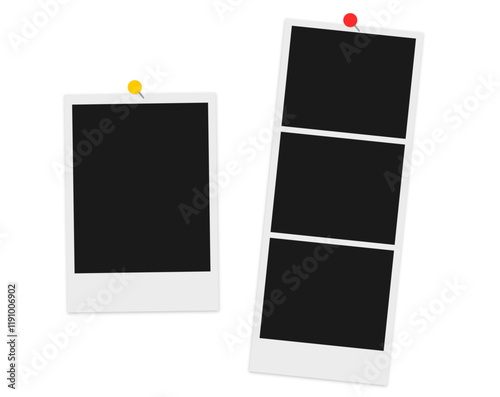 blank polaroid photo frames with pin