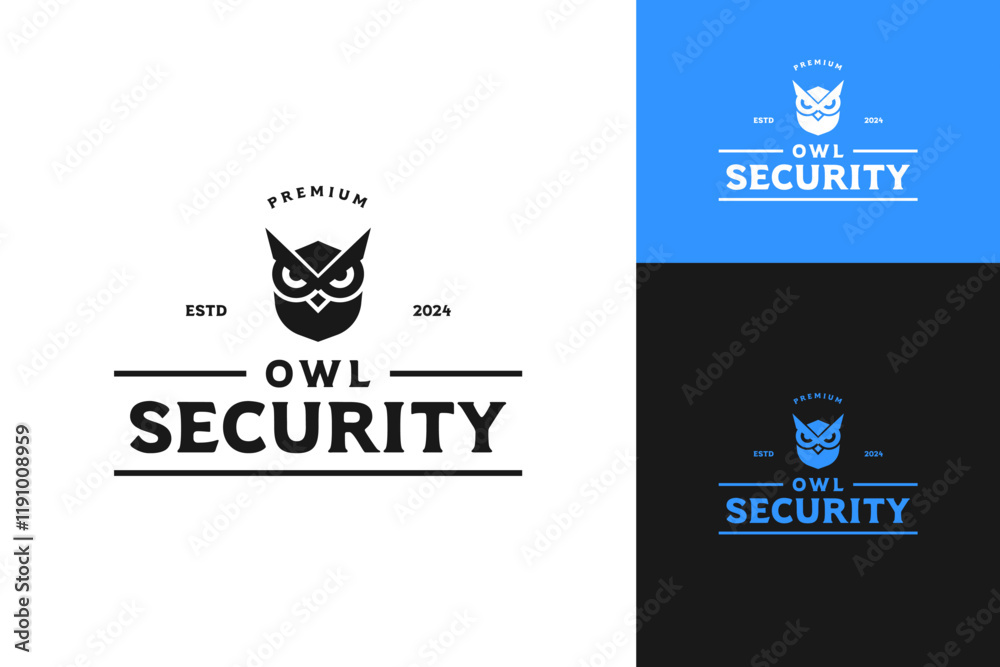 Owl shield logo design for security template vector symbol illustration Owl shield logo design for security template vector symbol illustration