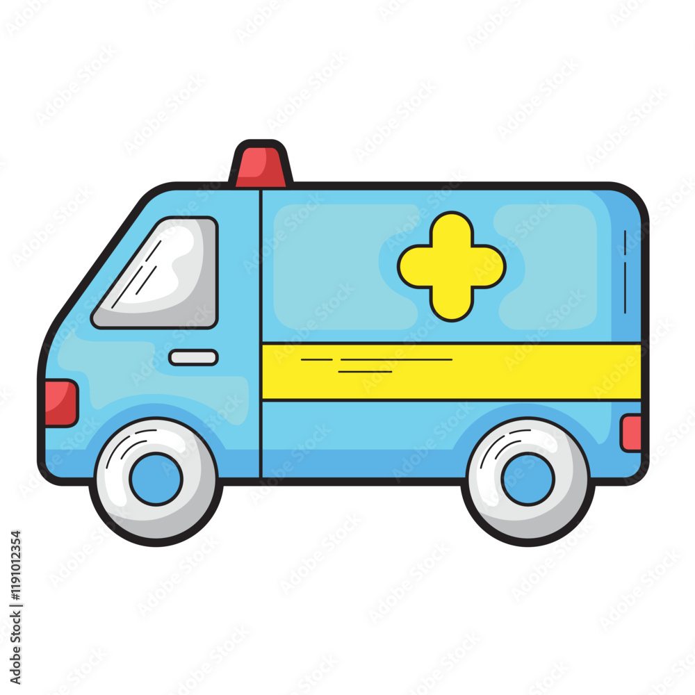 ambulance with yellow cross and red light, suitable for medical, emergency, transportation for healthcare concepts in designs and projects ambulance with yellow cross and red light, suitable for medical, emergency, transportation for healthcare concepts in designs and projects