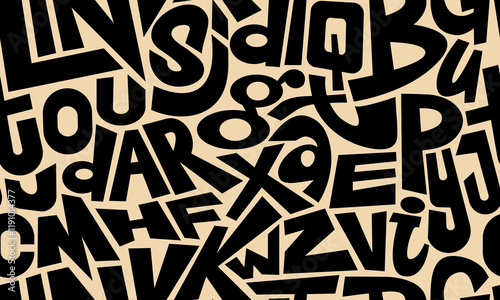 Modern typographic seamless pattern background design