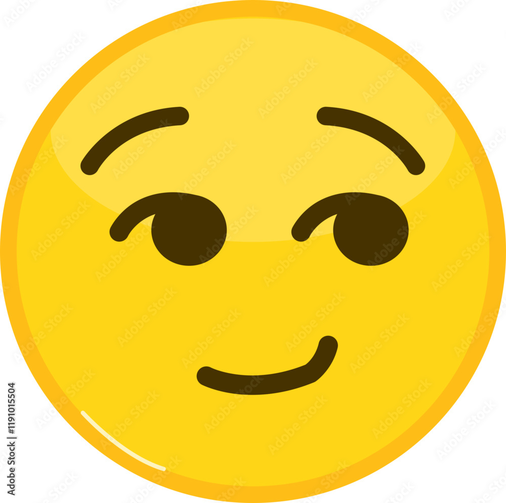 Fototapeta premium Content Smiley Smirking Face Emoji Graphic