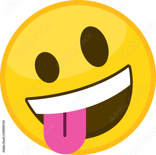 Happy Zany Face Emoji with Tongue Out
