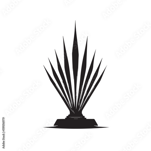 figurine in the shape of a set of spikes similar to spear tips