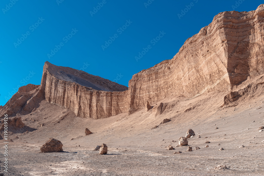 Rock formation named the amphitheater in the valley of the moon Rock formation named the amphitheater in the valley of the moon