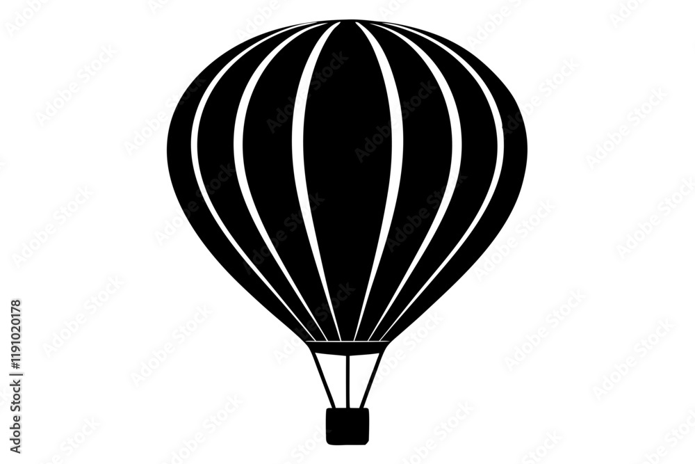 Obraz premium Hot Air Balloon Silhouette Vector Illustration - Elegant Design for Graphics and Print