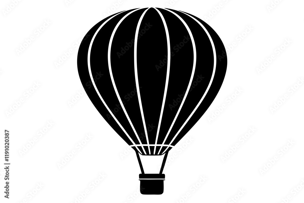 Obraz premium Hot Air Balloon Silhouette Vector Design - Airborne Adventure Illustration