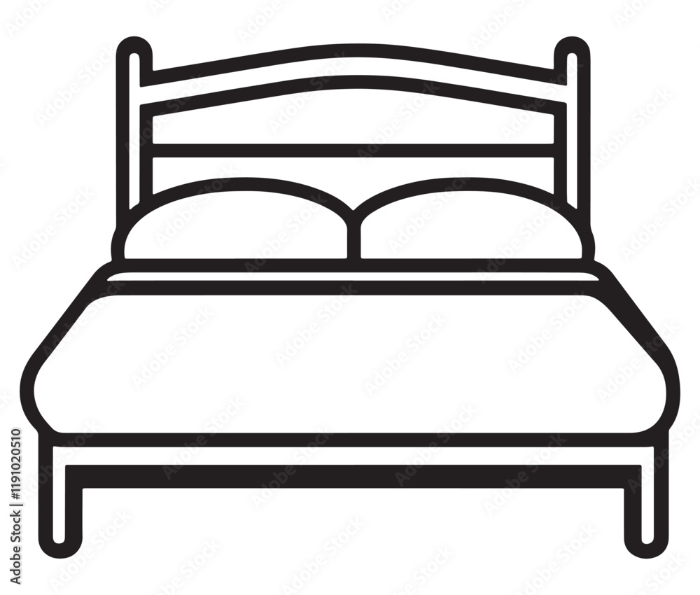 Bed isolated on white background