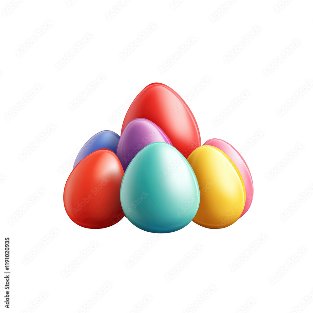 Colorful Easter Eggs in a Pile - Festive Spring Holiday Design Colorful Easter Eggs in a Pile - Festive Spring Holiday Design