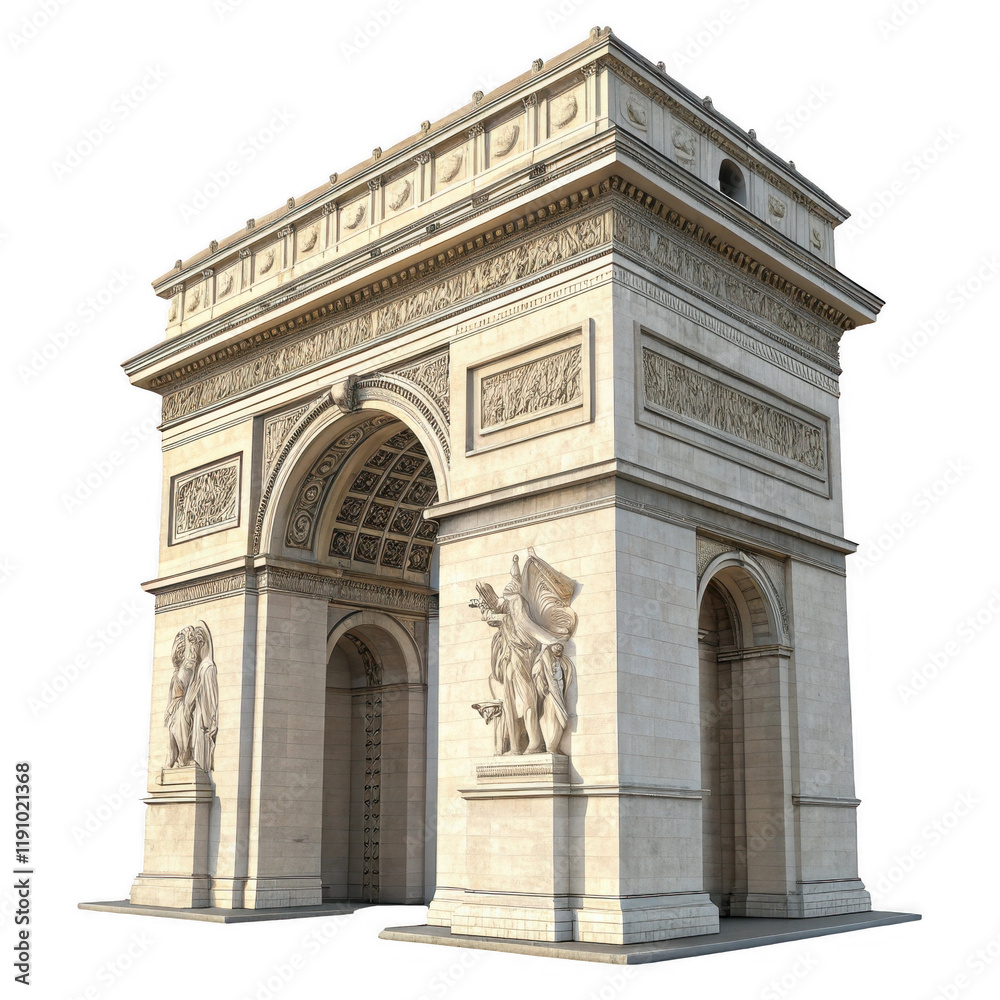 Obraz premium Architectural Marvel of the Arc de Triomphe in Paris