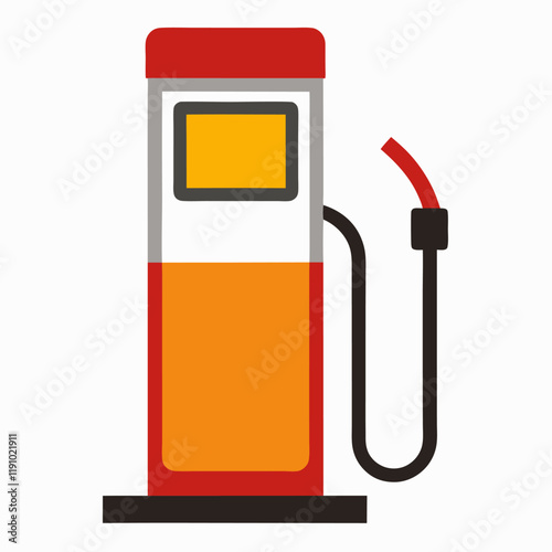 gas filling station fuel pump vector icon on white background