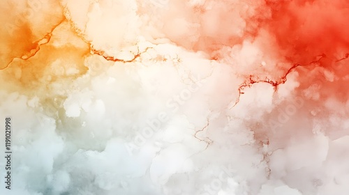 Abstract texture with soft clouds and vibrant hues of orange, red, and white in a dreamy background photo