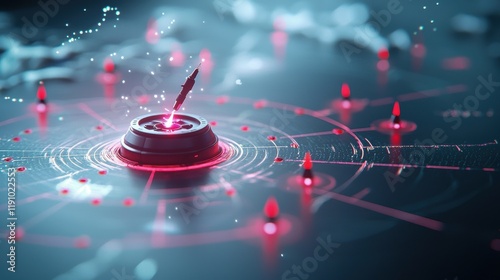 Multiple target blips appearing on a radar screen, indicating potential threats, objects of interest, or data points being monitored in real time.