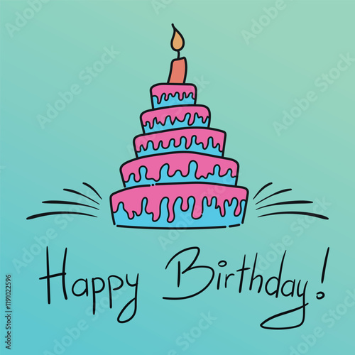 Birthday cake gift card design