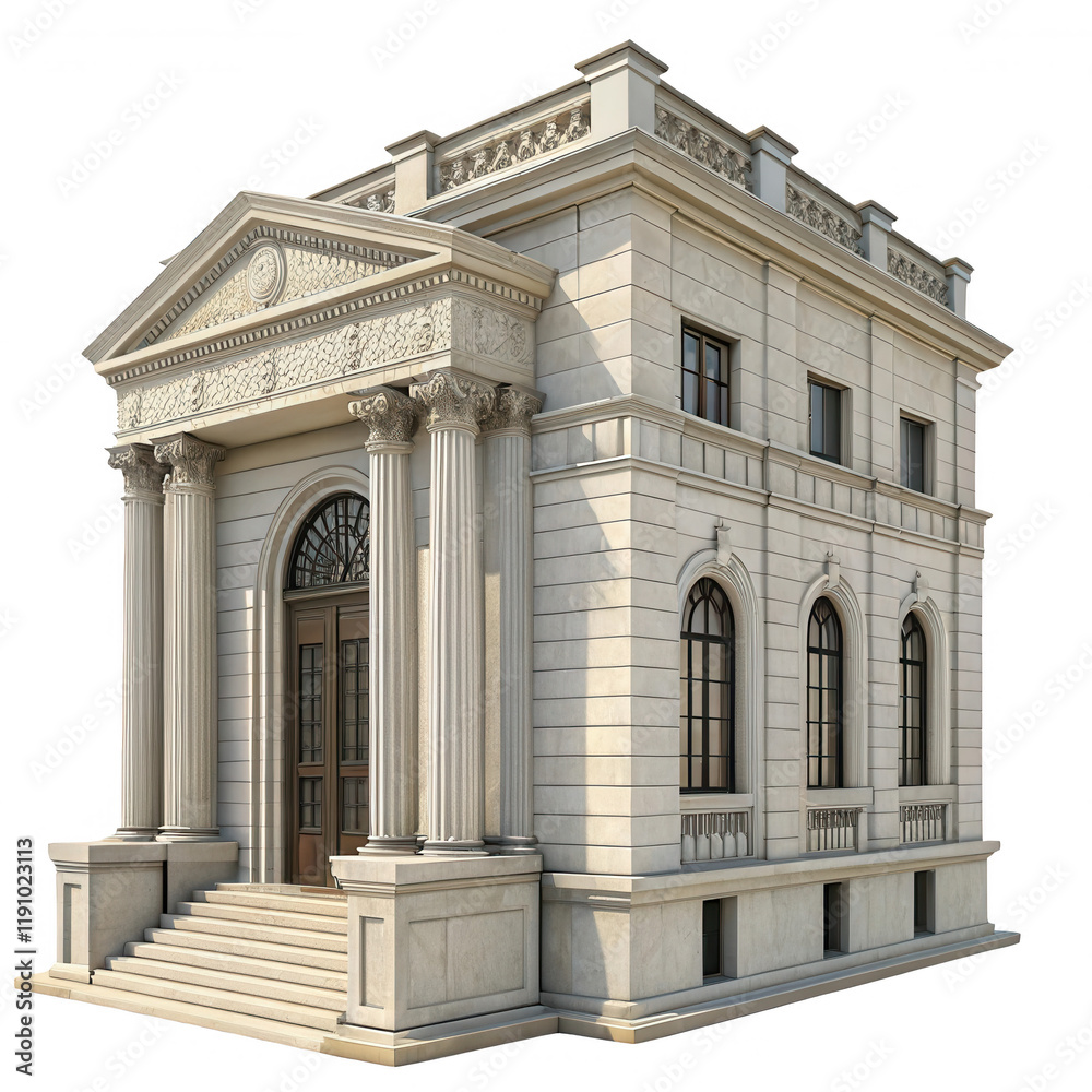Fototapeta premium Classic Architectural Building with Columns and Steps