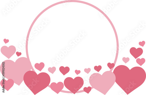 Pink heart frames. Decoration Valentine border with heart border