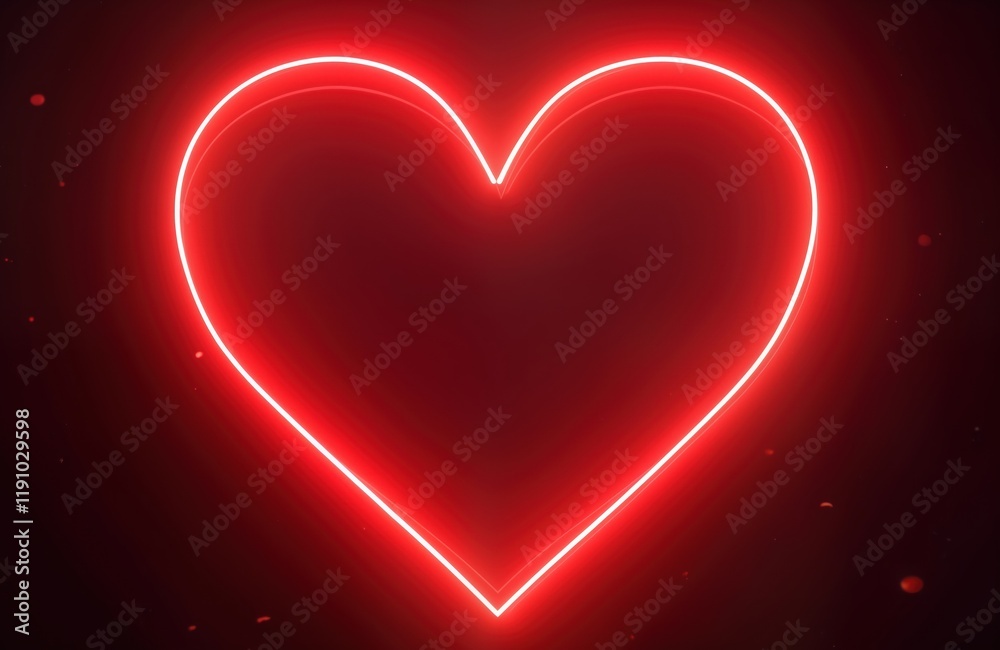 Neon heart shape graphic design element. Red background. Light glowing lines outline shape. Valentine concept. Use for design template. Holiday celebration. Abstract geometric art form. Suitable for Neon heart shape graphic design element. Red background. Light glowing lines outline shape. Valentine concept. Use for design template. Holiday celebration. Abstract geometric art form. Suitable for