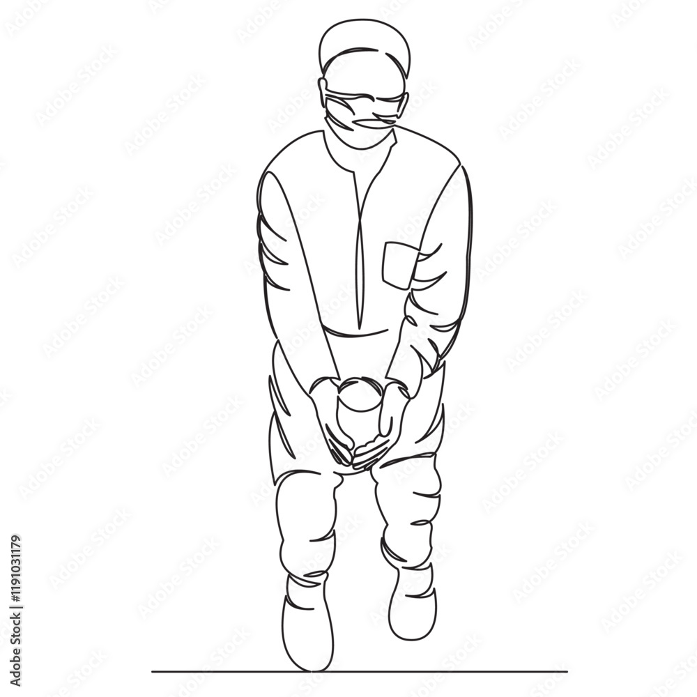 One continuous single drawing line art flat doodle doctor, medicine, medical, coffee, work, drink, relaxation. Isolated image hand draw contour on a white background One continuous single drawing line art flat doodle doctor, medicine, medical, coffee, work, drink, relaxation. Isolated image hand draw contour on a white background