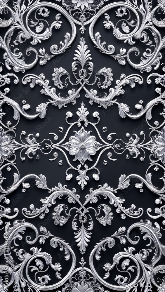 Elegant silver filigree swirls creating intricate borders in silver filigree border frame pattern background Elegant silver filigree swirls creating intricate borders in silver filigree border frame pattern background