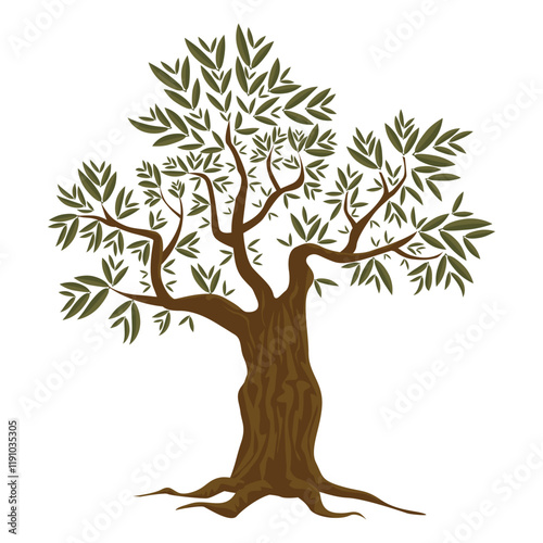 Olive tree silhouette symbol