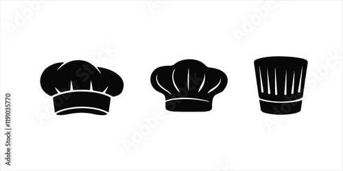 Chef cap set illustration on white background. chef hat vector. chef's toque set.