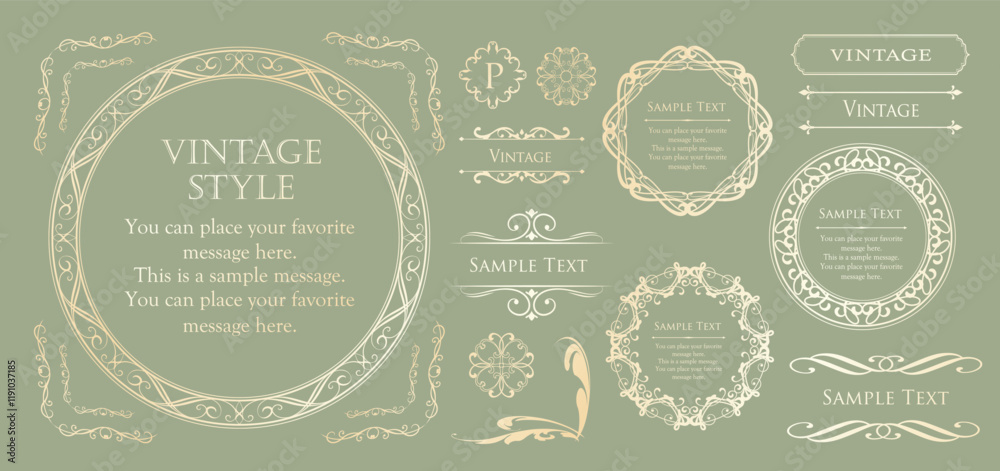 高級感のあるフレームデザインセット