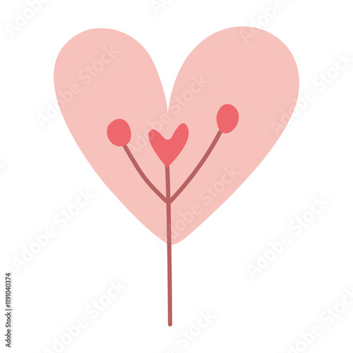 Abstract heart, colored, children's, cartoon,