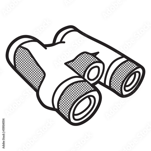 black and white image vector, simple binoculars