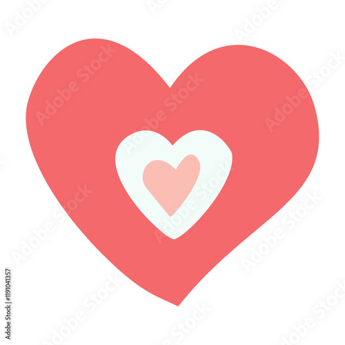 Abstract heart, colored, children's, cartoon,