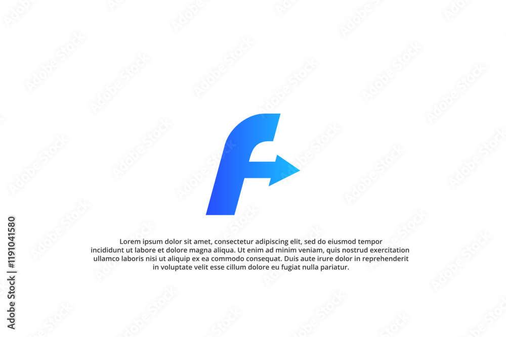 letter f and arrow modern business simple logo delivery expedition